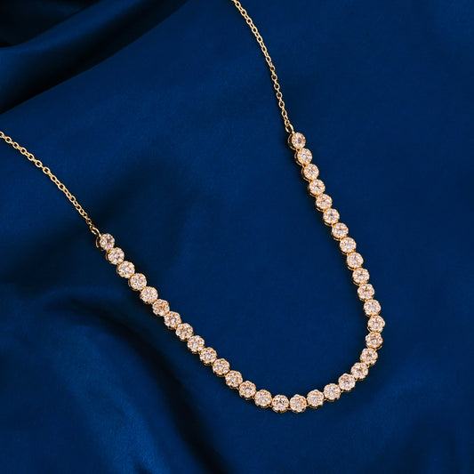 Classic CZ Tennis Necklace – 18K Gold Plated Bridal Choker