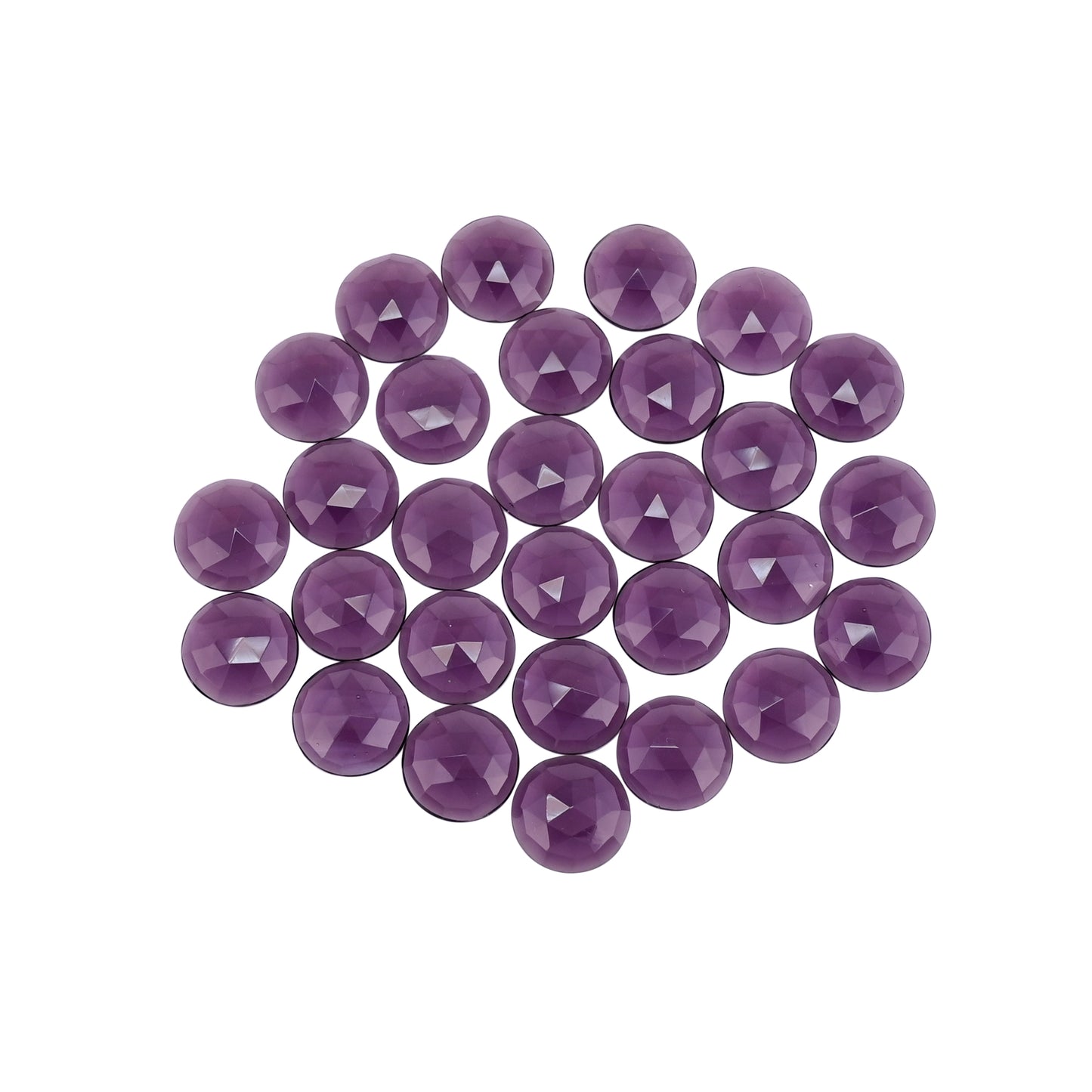 Amethyst Hydro 15mm Round Checker Cut 187.60 Cts Wholesale 28 Pcs Gemstone Lot