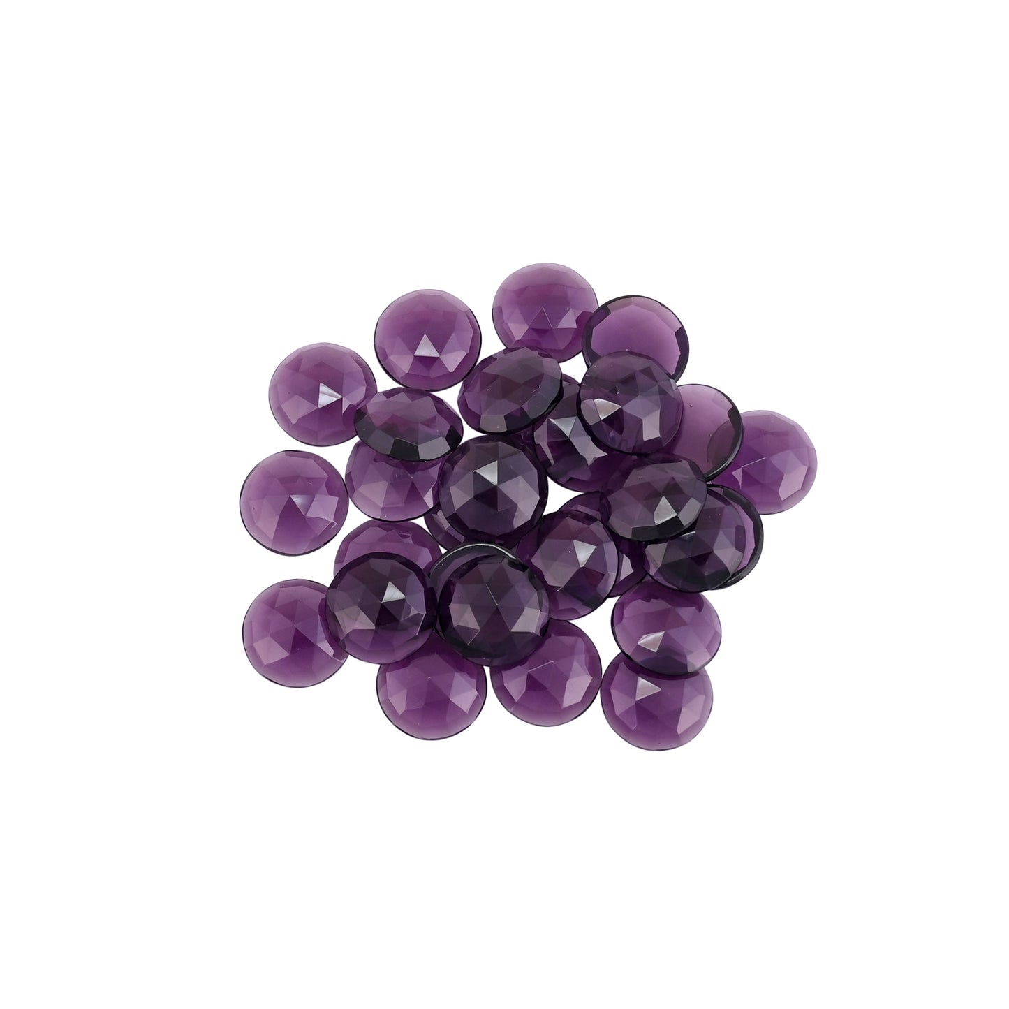 Amethyst Hydro 15mm Round Checker Cut 187.60 Cts Wholesale 28 Pcs Gemstone Lot