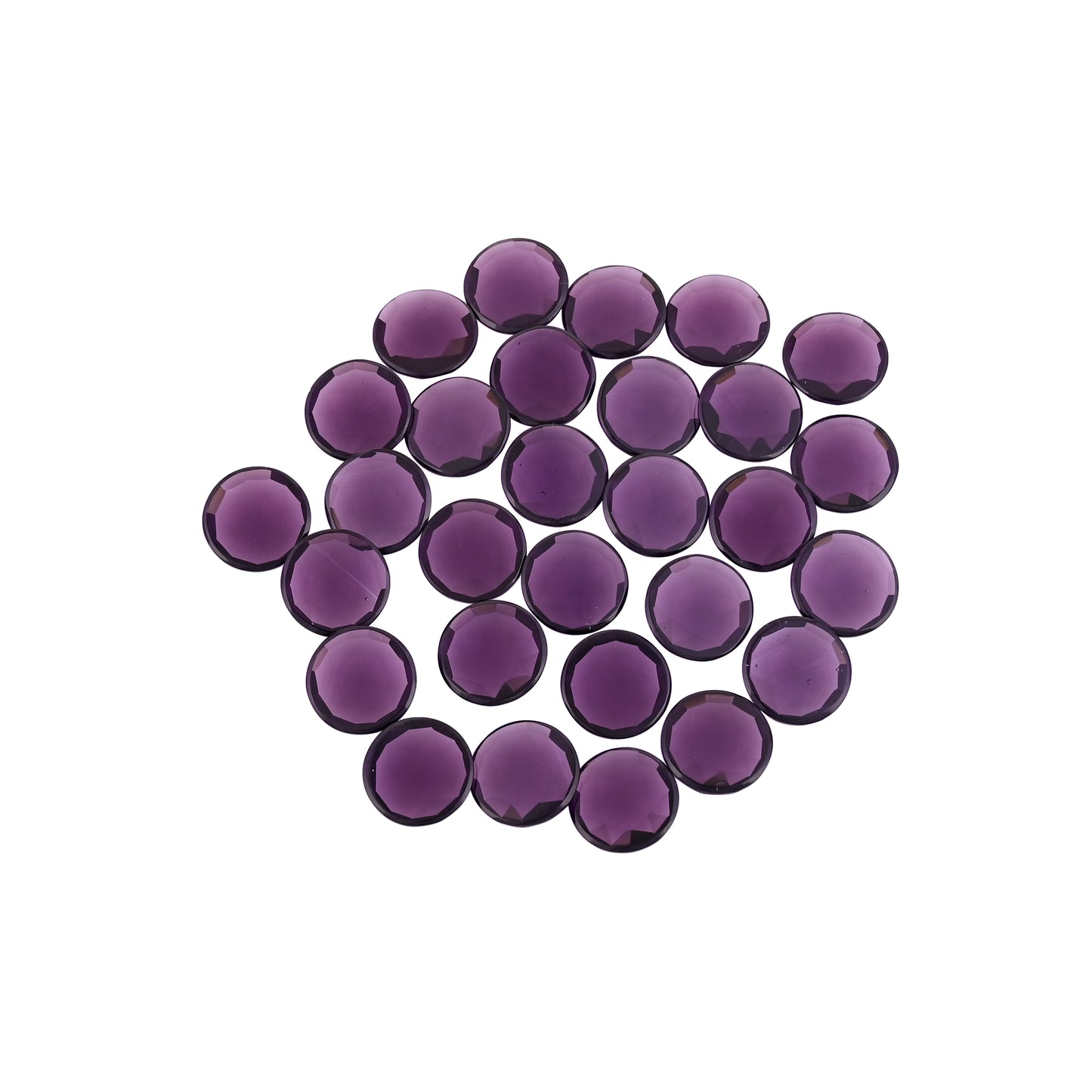Amethyst Hydro 15mm Round Checker Cut 187.60 Cts Wholesale 28 Pcs Gemstone Lot