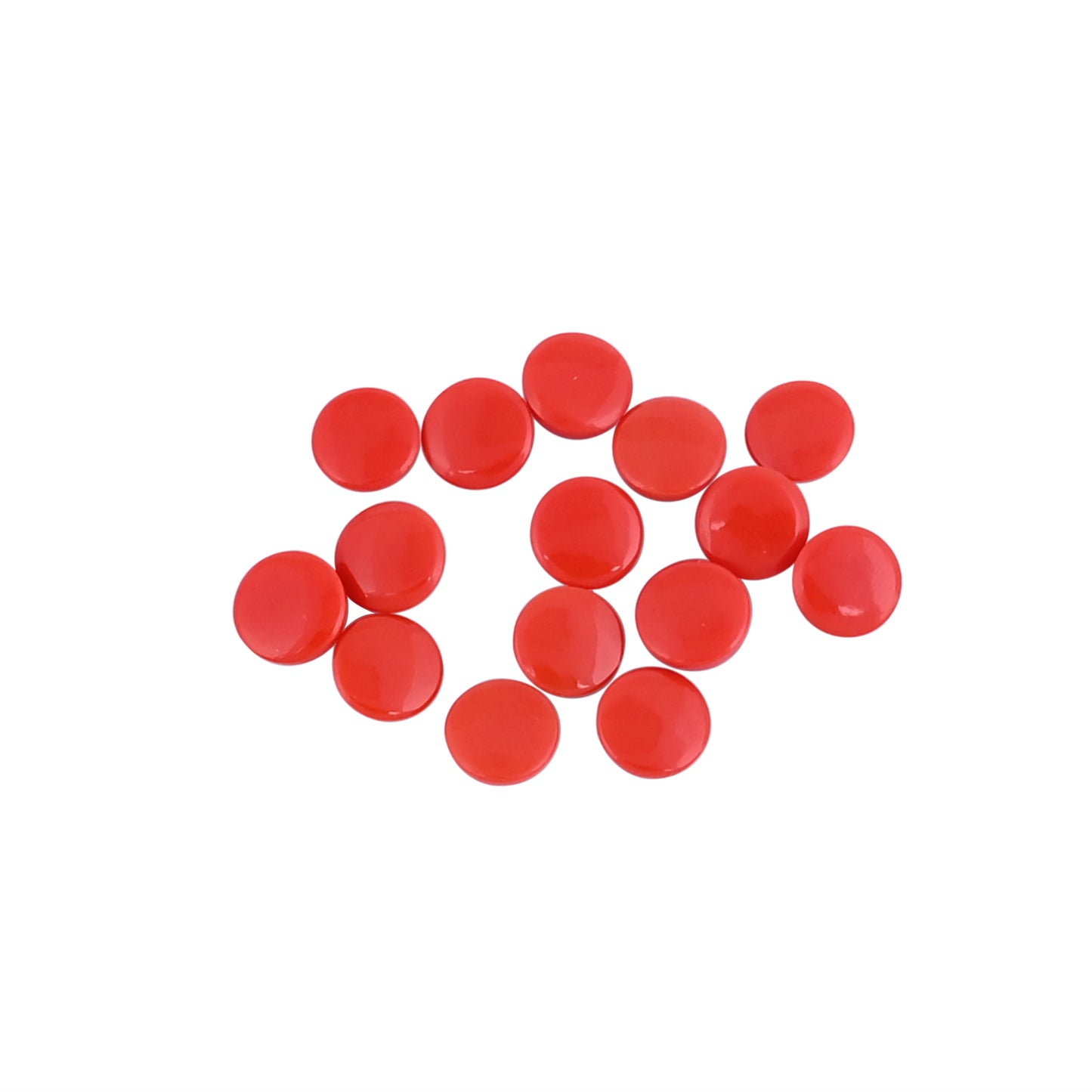 Synthetic Red Coral 5.70mm Round Checker Cut 10.90 Cts 15 Pcs Wholesale Gemstone Lot