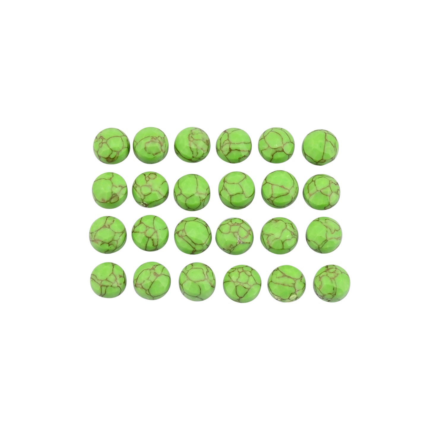 Green Mohave Turquoise 6mm Round Hydro 24.60 Cts Wholesale 23 Pcs Lot Gemstone