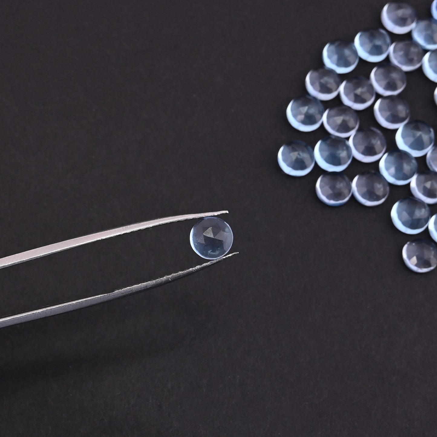 Sky Blue Topaz Hydro 5.80mm Round Checker Cut 39.70 Cts Gemstone Wholesale Lot