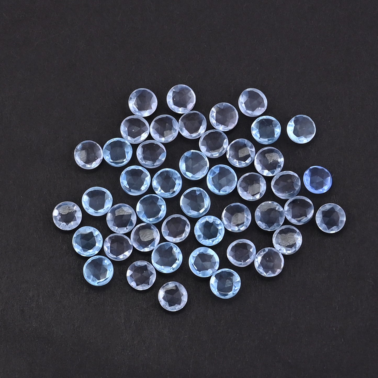 Sky Blue Topaz Hydro 5.80mm Round Checker Cut 39.70 Cts Gemstone Wholesale Lot