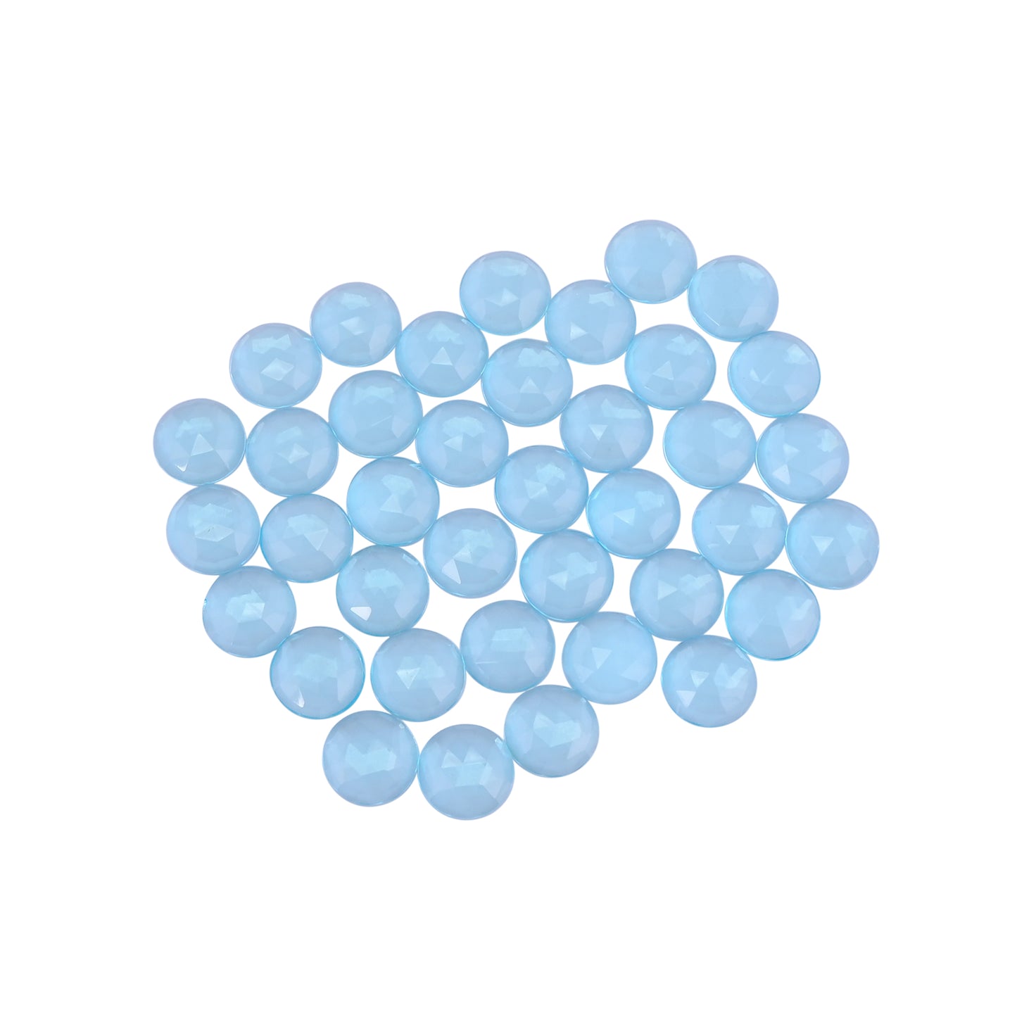 Blue Topaz Hydro 15mm Round Checker Cut 38 Pcs 246.60 Cts Wholesale Gemstone Lot