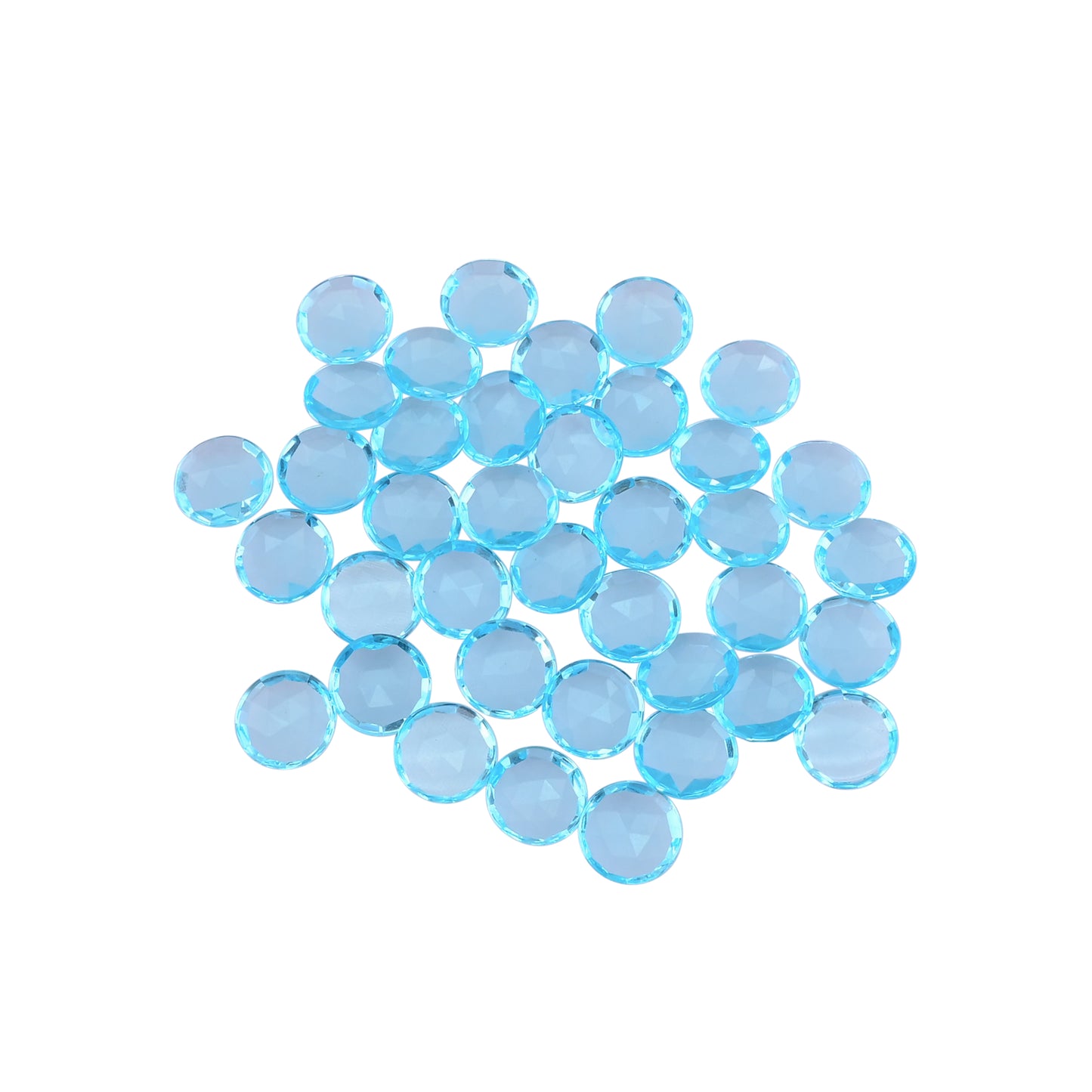 Blue Topaz Hydro 15mm Round Checker Cut 38 Pcs 246.60 Cts Wholesale Gemstone Lot