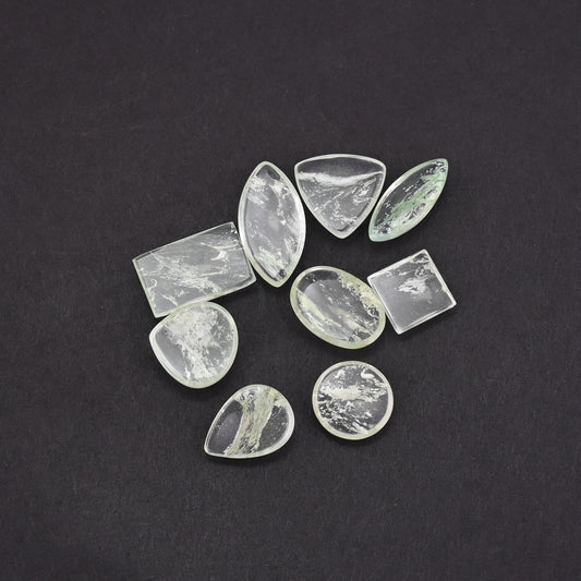 Natural Aqua Crackle Glass Mix Shape 58.70 Cts Wholesale Gemstone Lot