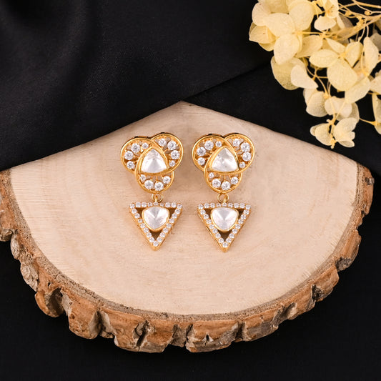 925 Silver Moissanite Dangle Earrings – Minimal CZ Drop