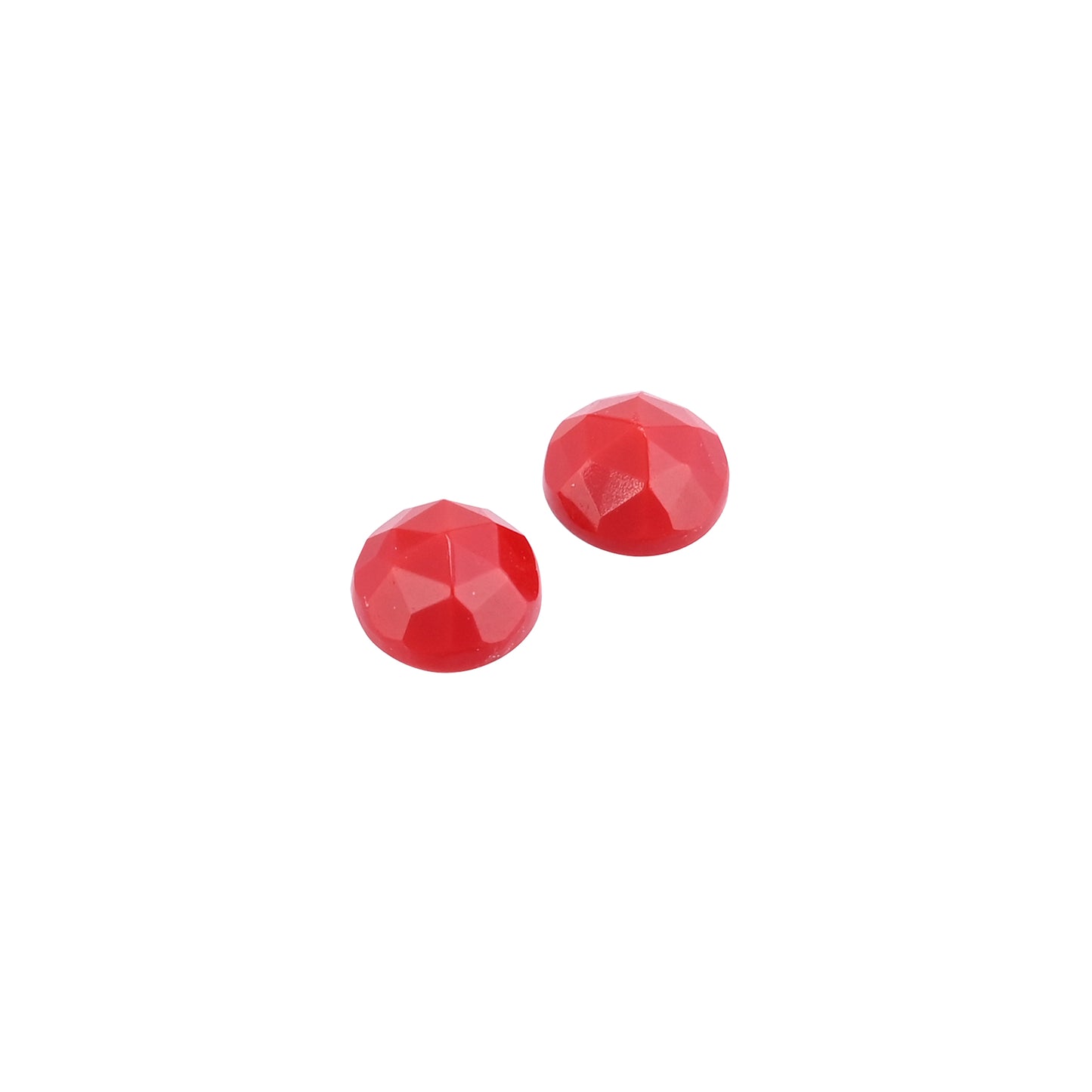 Synthetic Red Coral 8mm Round 3.40 Cts 2 Pcs Gemstone Lot