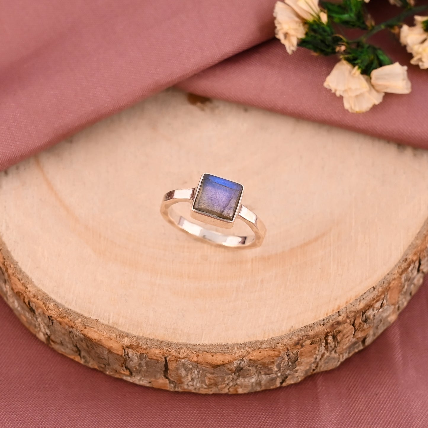 Designer 925 Silver Bezel Set Ring | Genuine Labradorite Dainty Ring | Healing Gemstone Jewelry | Bridal Jewelry | Personalized Gift