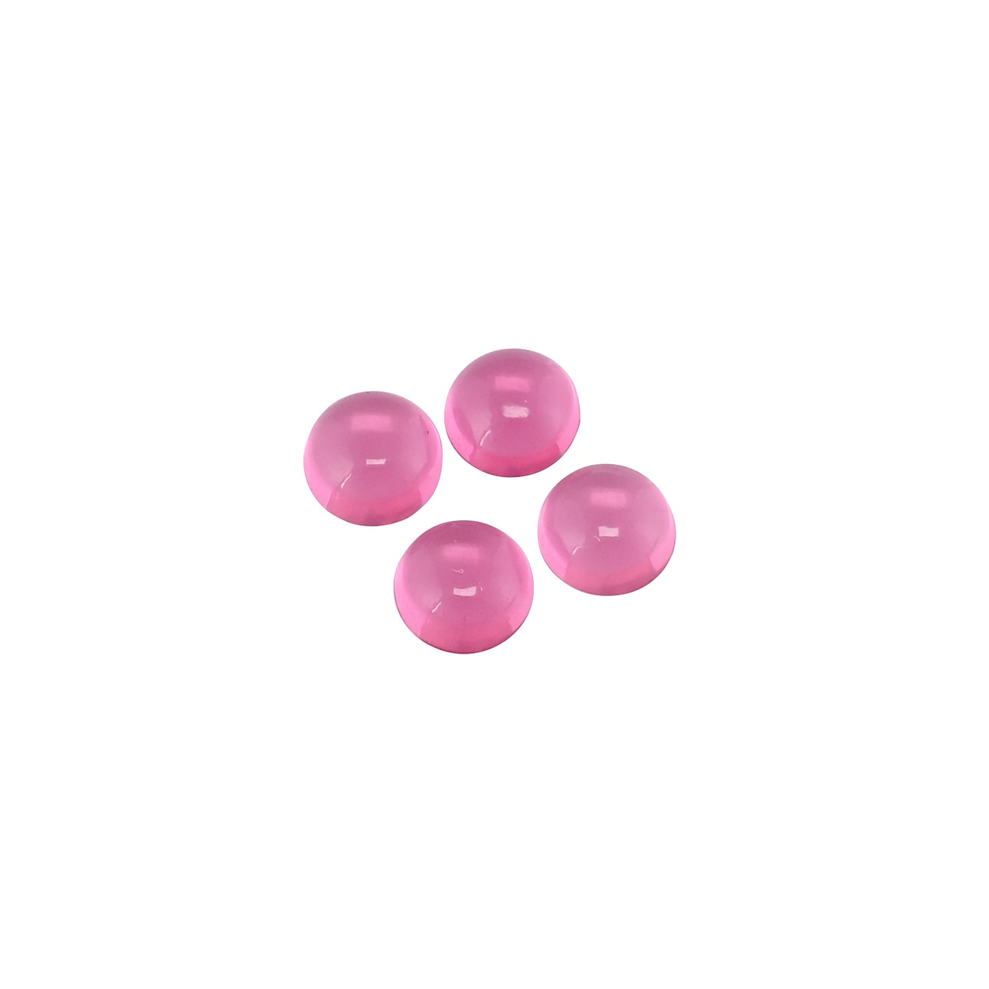 Pink Tourmaline Hydro 8mm Round Cabochon 8.90 Cts Wholesale 4 Pcs Gemstone Lot
