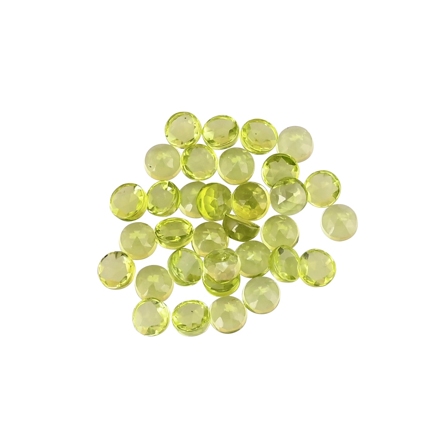 Peridot Hydro 5mm Round 22.60 Cts Wholesale 35 Pcs Gemstone Lot
