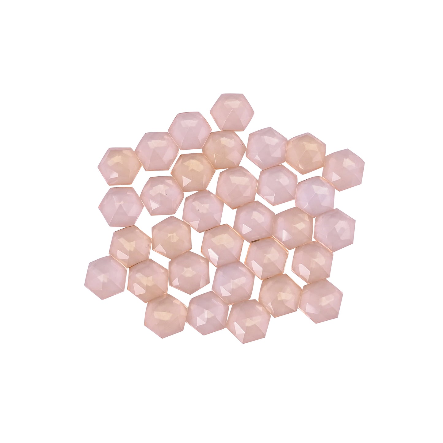 Peach Morganite Hydro 12x12mm Hexagon Checker Cut 167.50 Cts Wholesale 32 Pcs Gemstone Lot