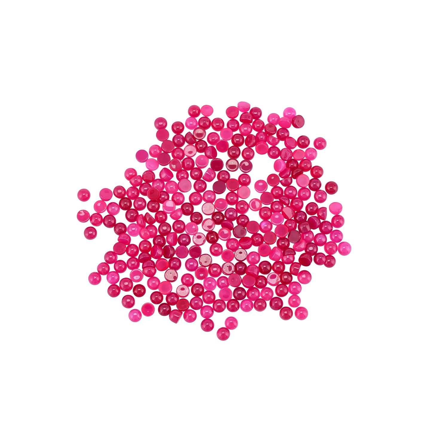 Pink Hydro 4mm Round Cabochon 90.80 Cts Wholesale 257 Pcs Gemstone Lot