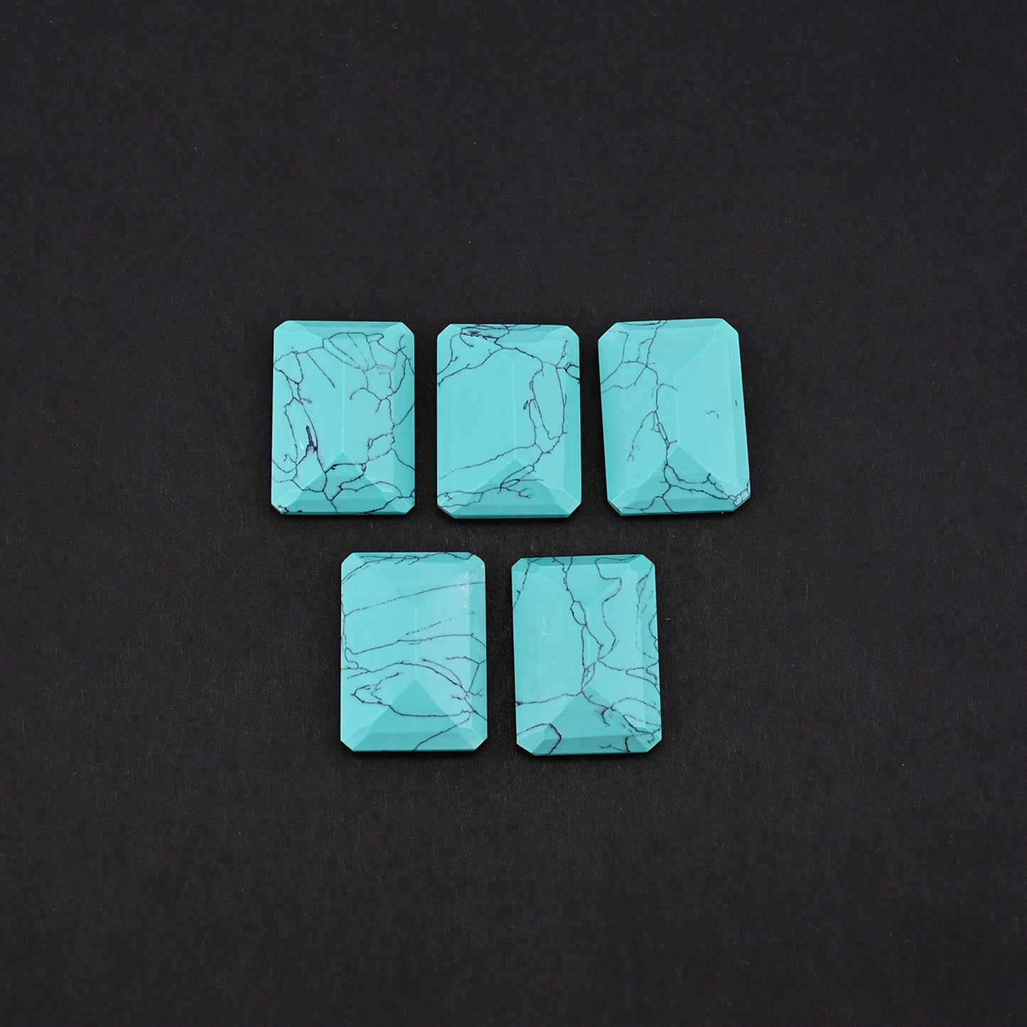 Synthetic Turquoise 22x16mm Octagon 17.32 Cts Wholesale 5 Pcs Gemstone Lot