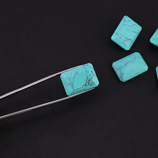 Synthetic Turquoise 22x16mm Octagon 17.32 Cts Wholesale 5 Pcs Gemstone Lot