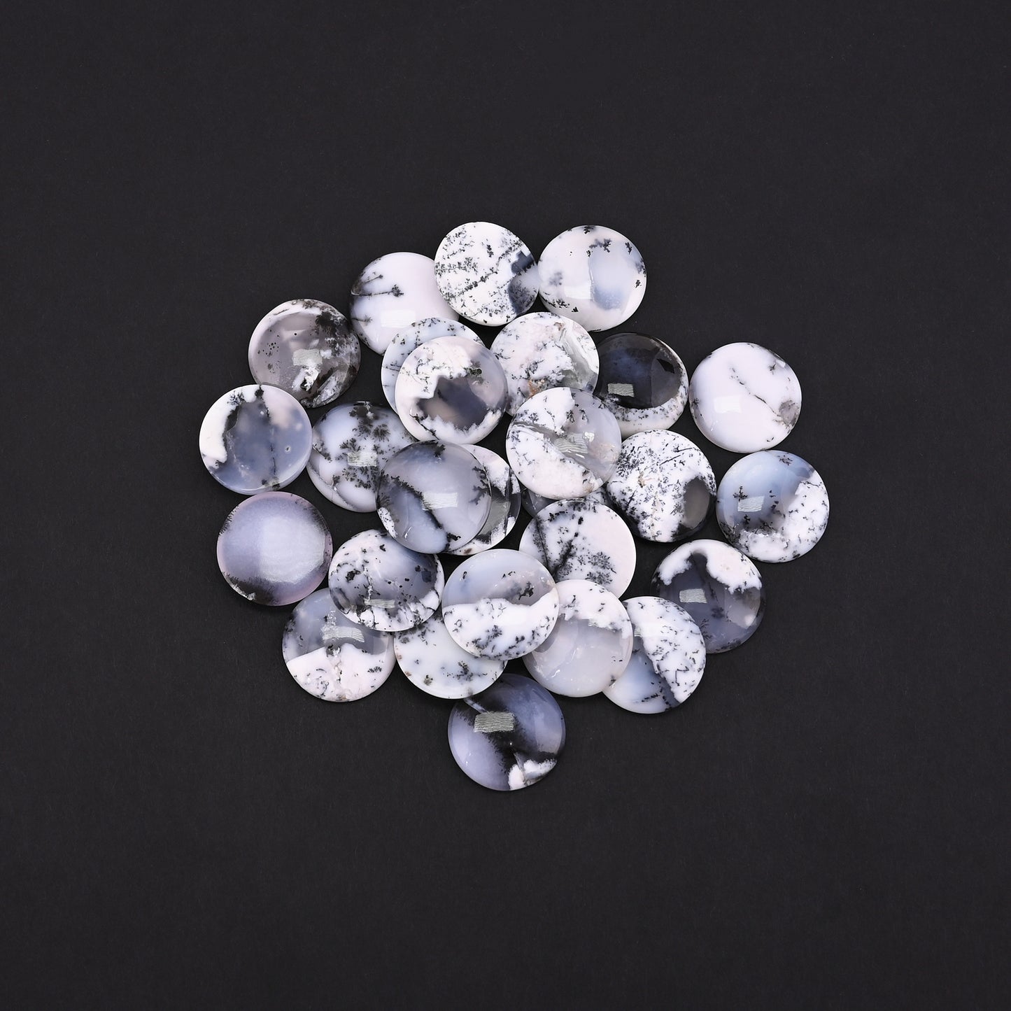 Natural Dendritic Opal 20mm Round Cabochon 401 Cts Wholesale 25 Pcs Gemstone Lot