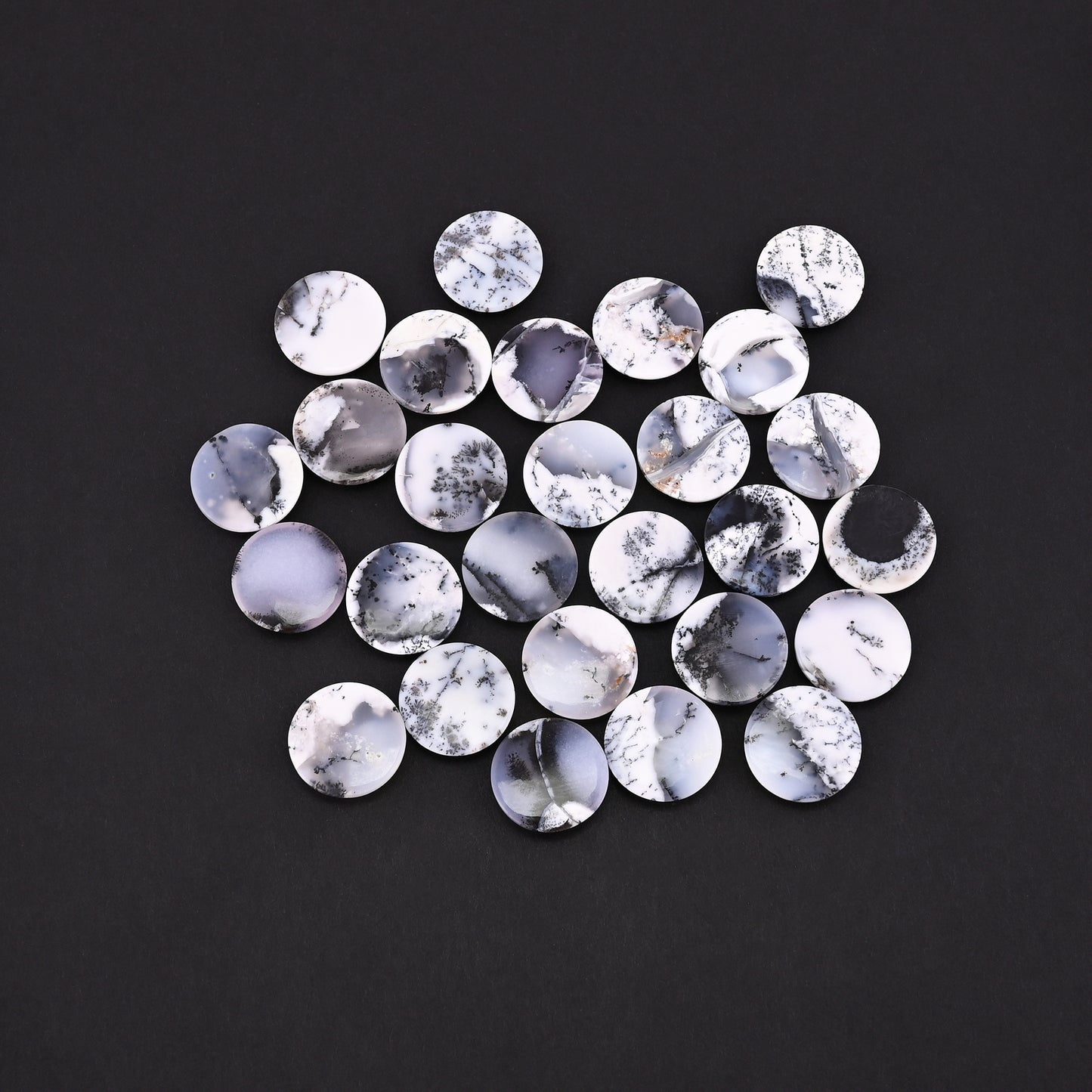 Natural Dendritic Opal 20mm Round Cabochon 401 Cts Wholesale 25 Pcs Gemstone Lot
