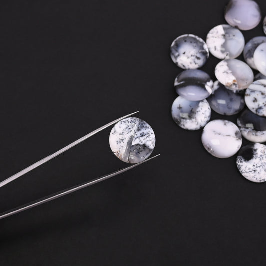 Natural Dendritic Opal 20mm Round Cabochon 401 Cts Wholesale 25 Pcs Gemstone Lot