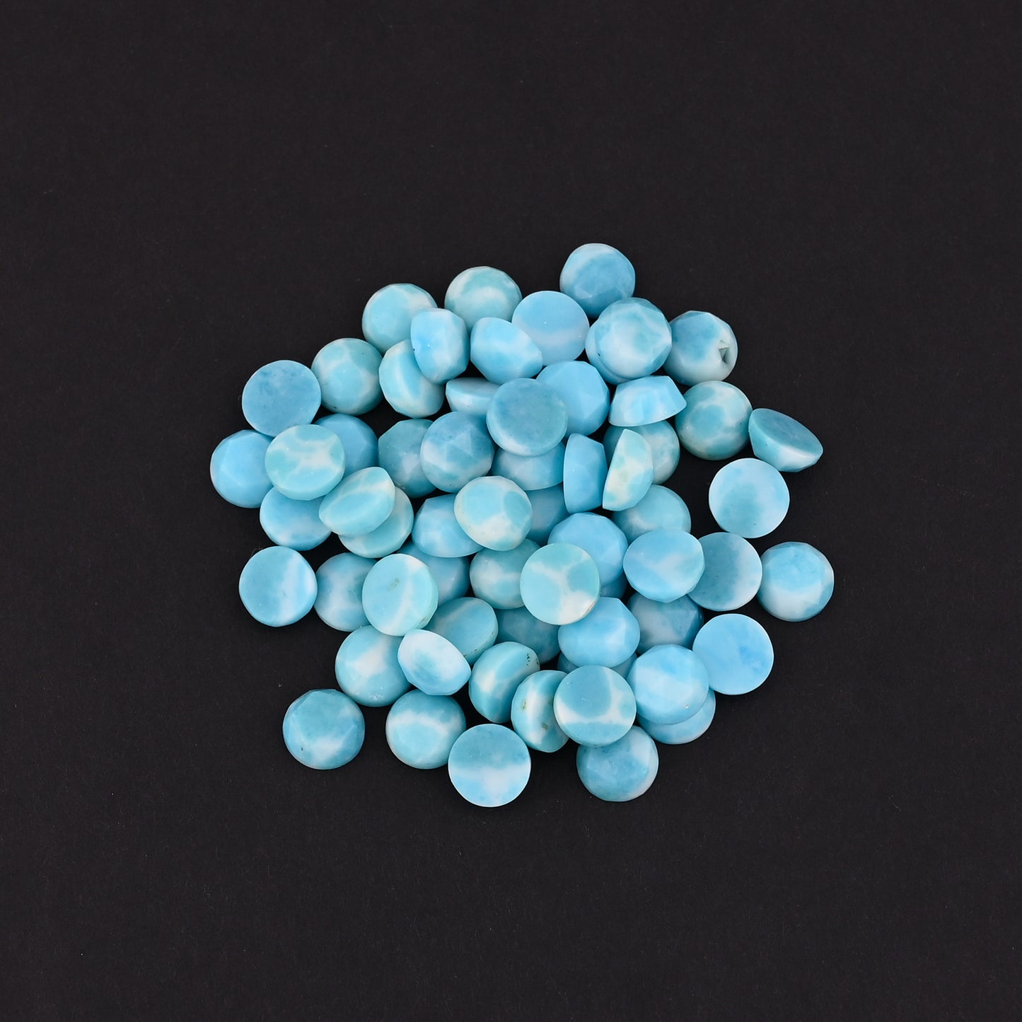 Natural Larimar 8mm Round 17.91 Cts Wholesale 65 Pcs Gemstone Lot