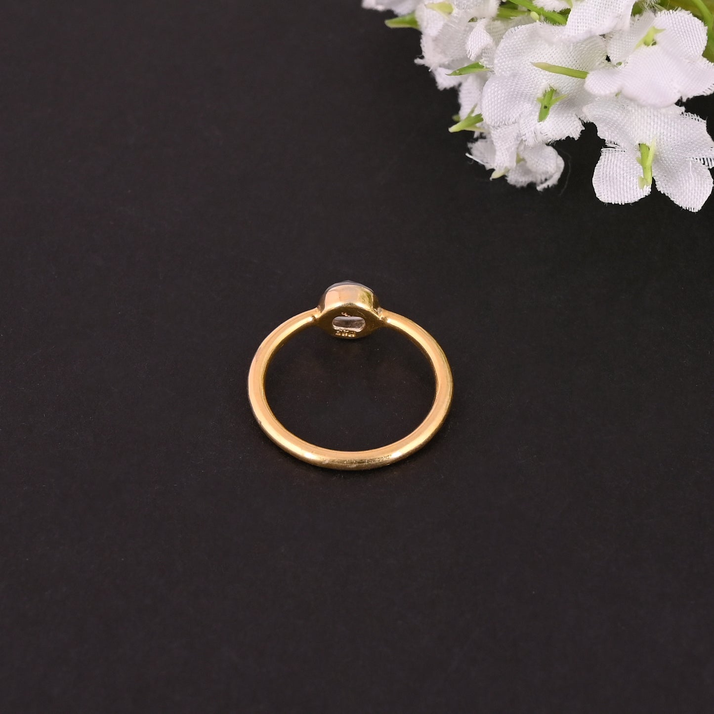 925 Sterling Silver Ring, Crystal Ring, Handmade Ring, Textured Band Ring, July Birthstone Ring, Round Cut Stone Ring, Valentine's Gift