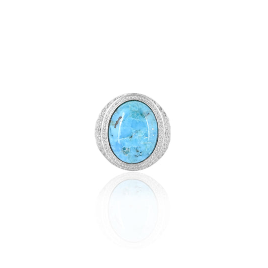 Men's Turquoise Ring, Sterling Silver Jewelry, 925 Stamp Ring, Handmade Wide Band Turquoise Ring, Oval Designer Ring, Perfect Gift For Him