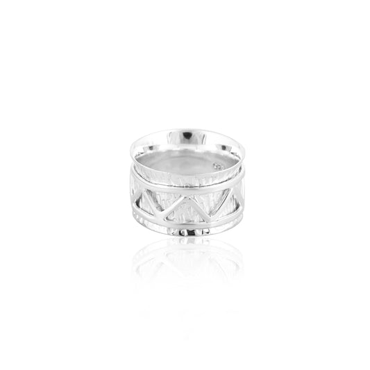 925 Sterling Silver Ring, Thumb Fidget Handmade Ring, Wide Band Ring, Unisex Ring, Promise Hammered Rings, Gift For Her