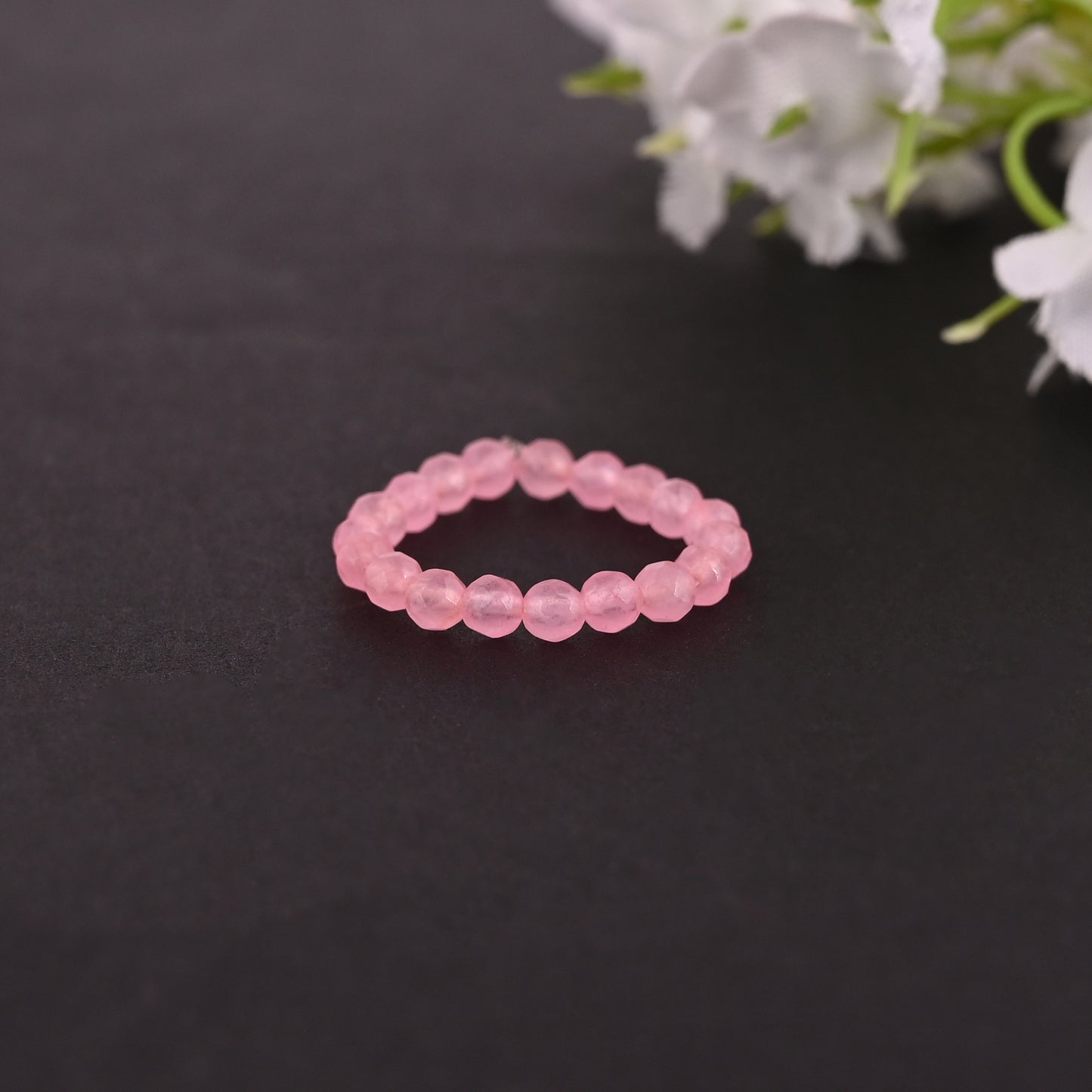 Beads Stackable Rings, Stretchable Elastic Handmade Rings, Gemstone Rings, Round 3 MM Beads Ring, Healing Crystal Beads Ring, Promise Rings