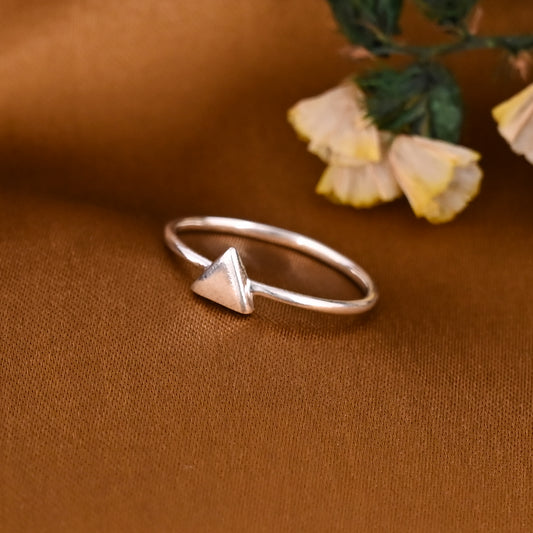 Minimalist 925 Silver Triangle Ring
