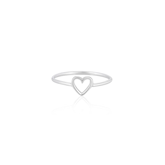 925 Silver Adjustable Heart Ring
