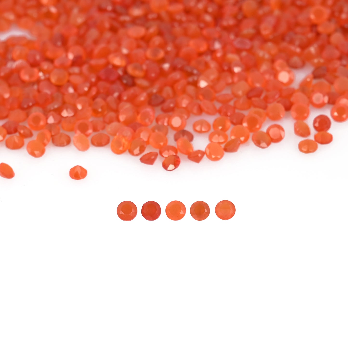 Natural Carnelian 3mm Round Cut Stone 159.45 Cts Wholesale Gemstone Lot