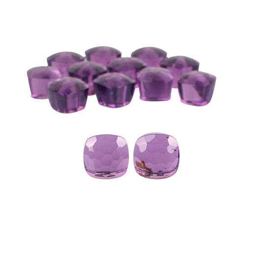 Amethyst Hydro 9x9mm Cushion Football Cut 60.55 Cts Wholesale 13 Pcs Gemstone Lot