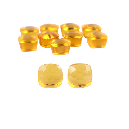 Citrine Hydro 12x12mm Cushion Football Cut 109.55 Cts Wholesale 11 Pcs Gemstone Lot