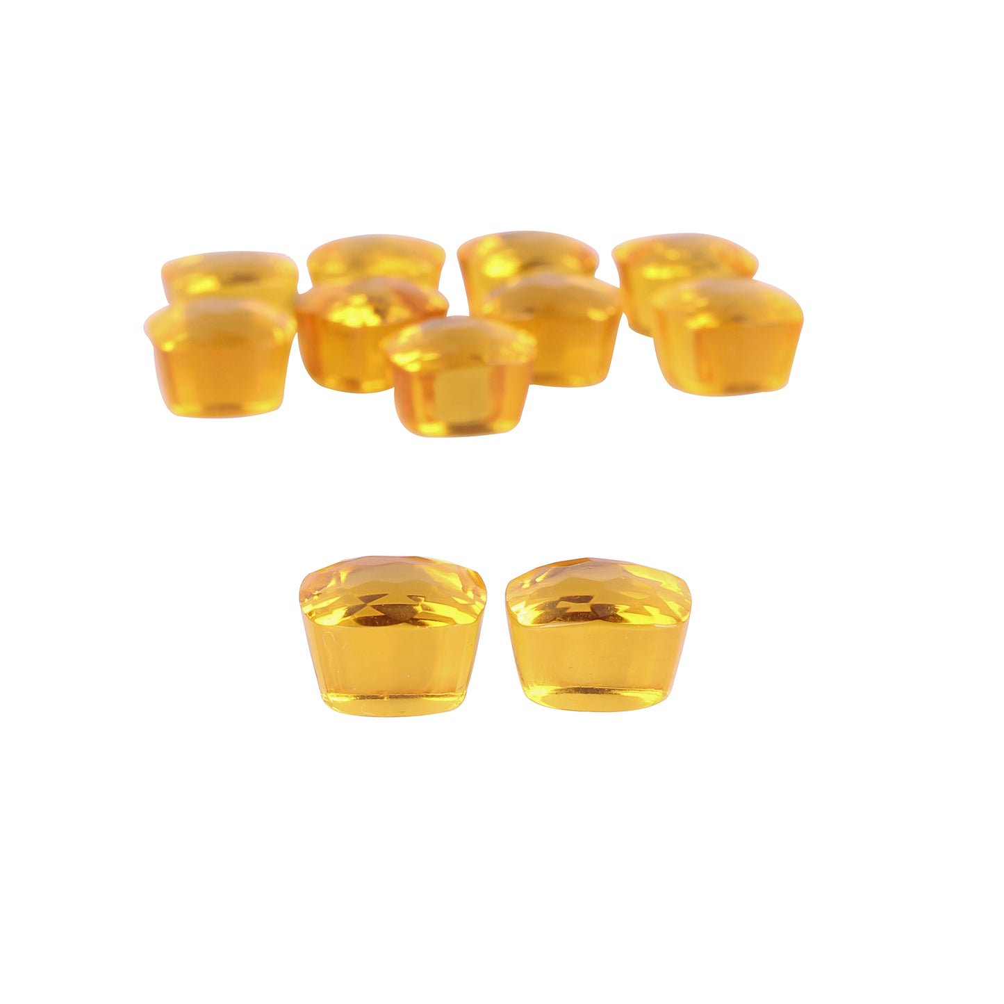 Citrine Hydro 12x12mm Cushion Football Cut 109.55 Cts Wholesale 11 Pcs Gemstone Lot