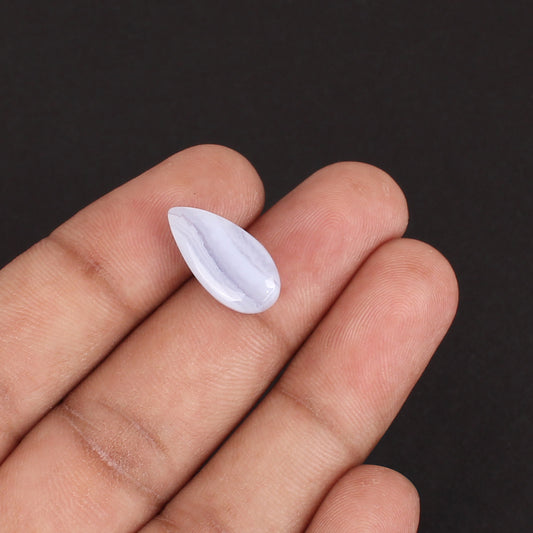 Natural Blue Lace Agate 18x9mm Pear Cabochon 681.30 Cts Wholesale 107 Pcs Gemstone Lot