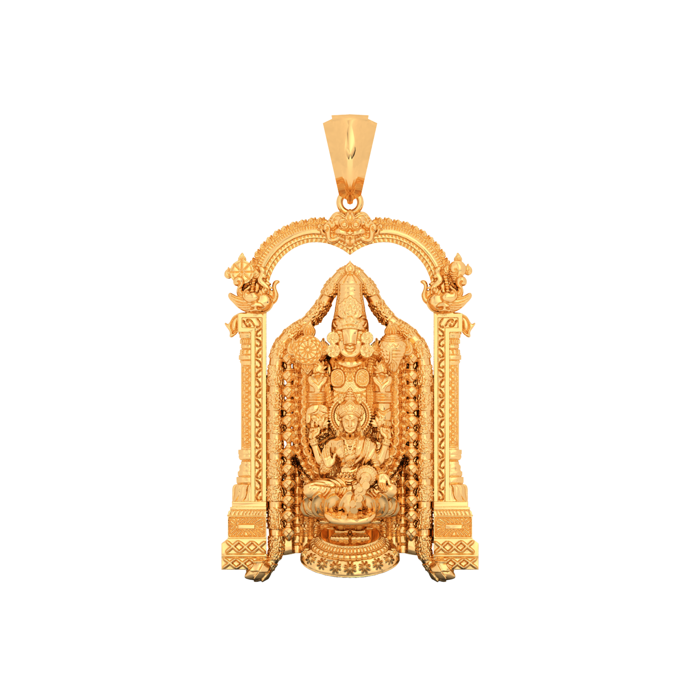 Tirupati Balaji & Laxmi Ji 22K Solid Gold Pendant