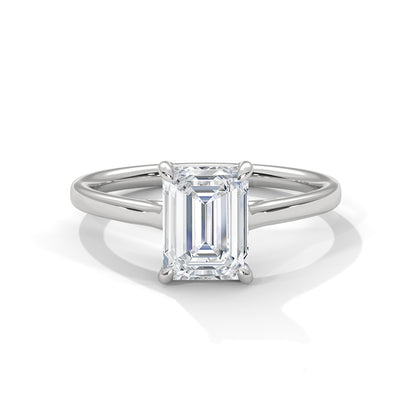 925 Silver Emerald Cut Solitaire Ring – Classic Engagement Ring