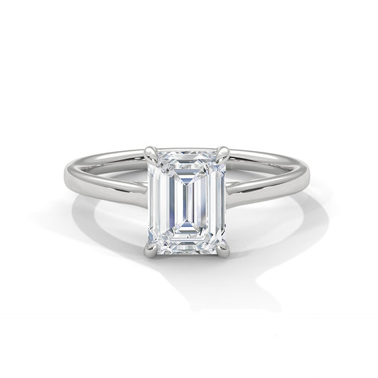 925 Silver Emerald Cut Solitaire Ring – Classic Engagement Ring