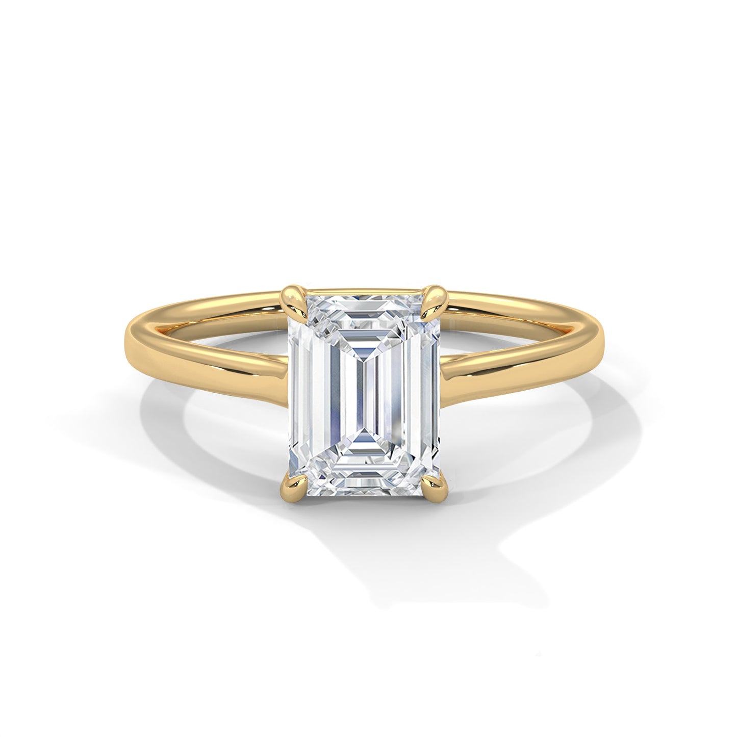925 Silver Emerald Cut Solitaire Ring – Classic Engagement Ring