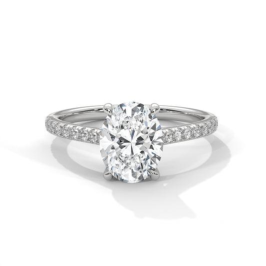 Diamond ring with a white background