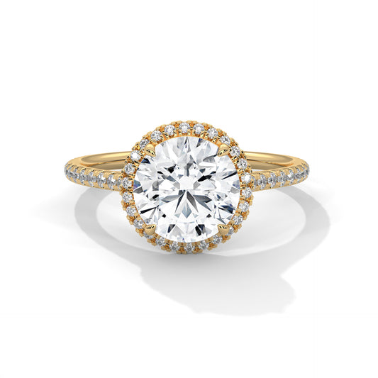 925 Sterling Silver Round Halo Engagement Ring with Pavé Band | Classic Solitaire Promise Ring for Women