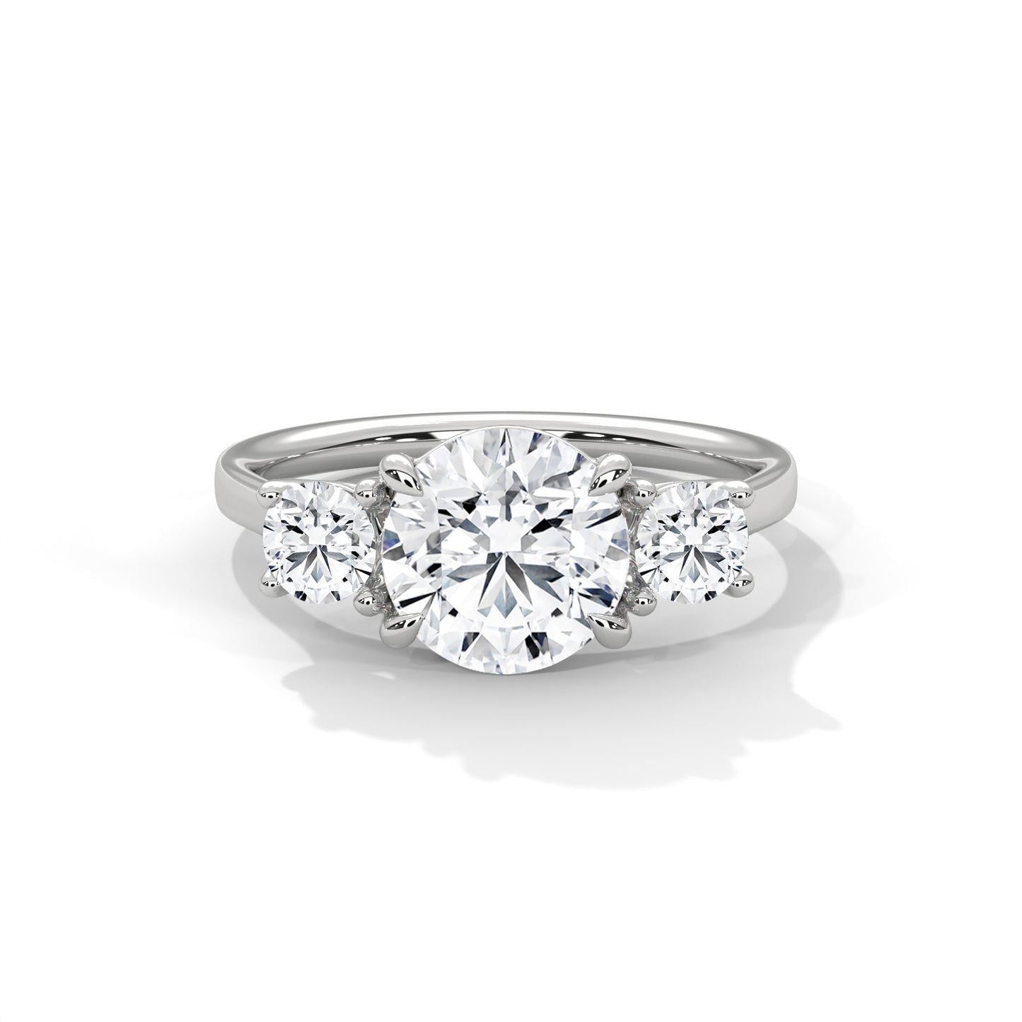 925 Sterling Silver Three Stone Ring – Classic Engagement & Wedding Ring