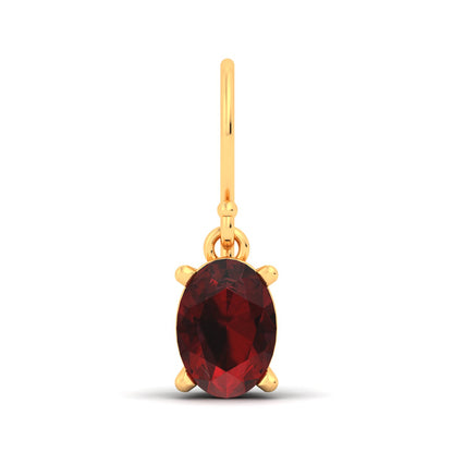 Natural Mozambique Garnet Solid Gold Dangle Earring