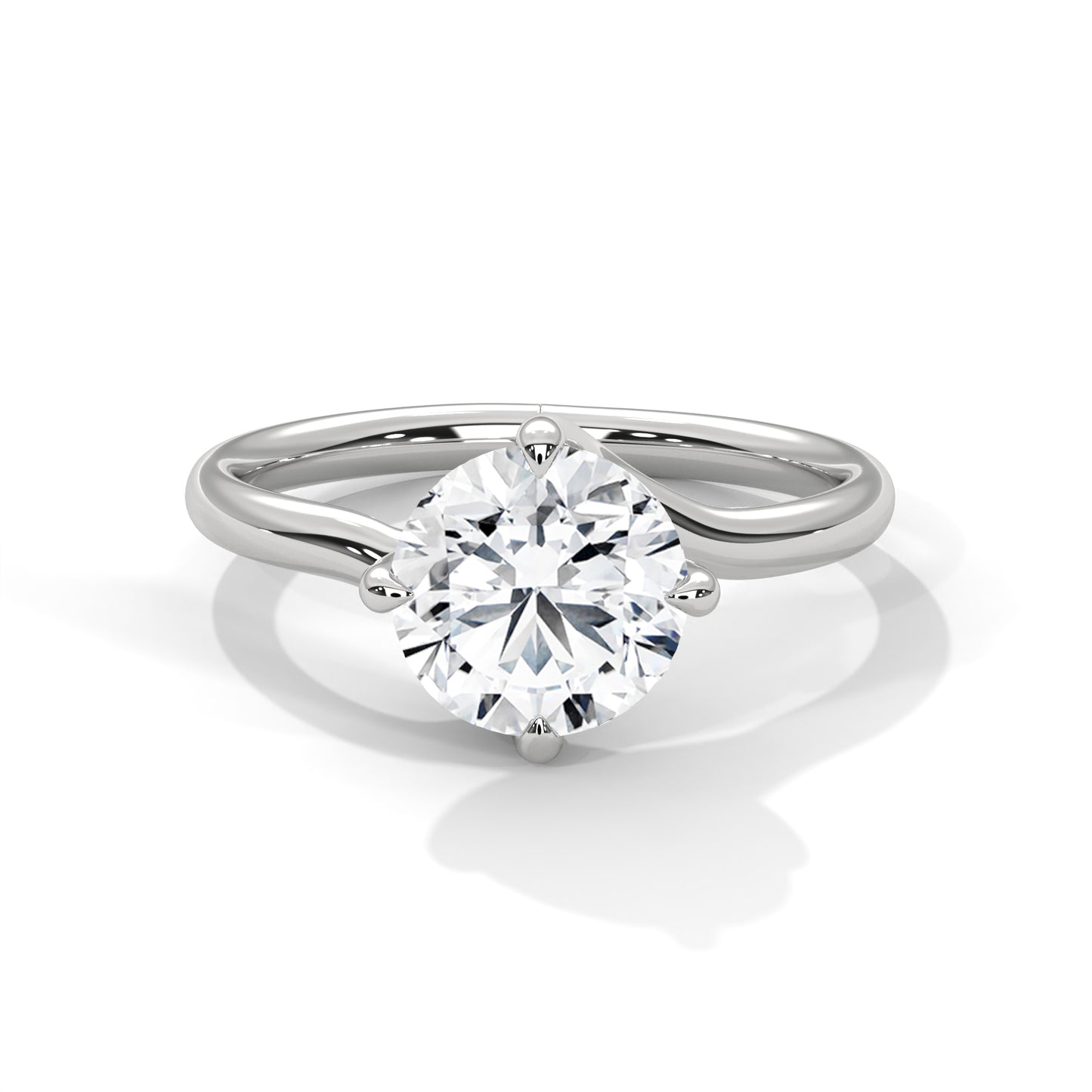 925 Sterling Silver Round Solitaire Ring | Classic Engagement Ring for Women | Gold Vermeil Finish
