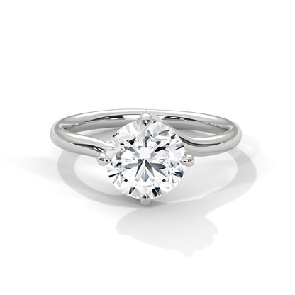 925 Sterling Silver Round Solitaire Ring | Classic Engagement Ring for Women | Gold Vermeil Finish
