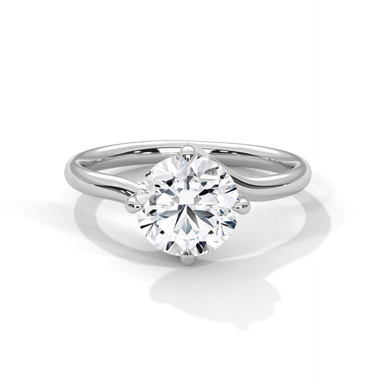 925 Sterling Silver Round Solitaire Ring | Classic Engagement Ring for Women | Gold Vermeil Finish