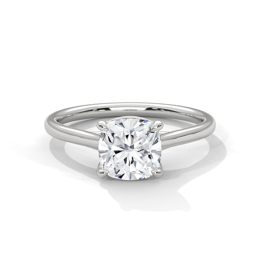 925 Sterling Silver Cushion Cut Solitaire Ring | Classic Engagement Ring for Women