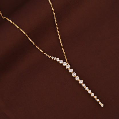 925 Sterling Silver CZ Long Necklace