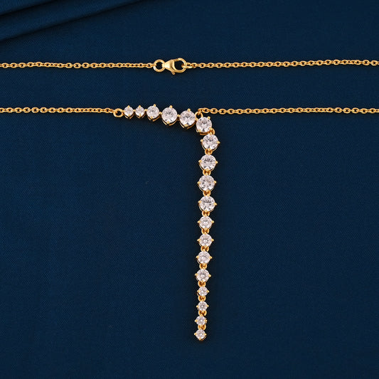 925 Sterling Silver CZ Long Necklace