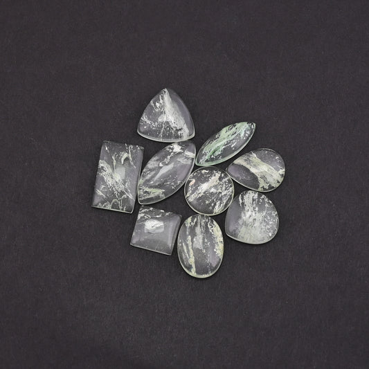 Natural Aqua Crackle Glass Mix Shape 58.70 Cts Wholesale Gemstone Lot